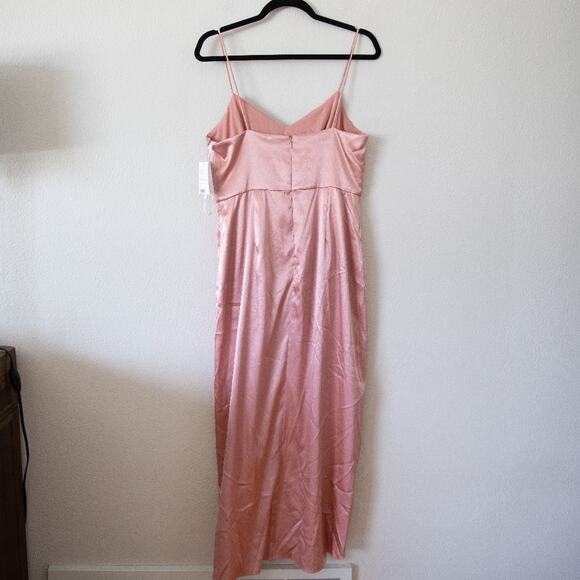 AFTER SIX Faux Wrap Midi Dress with Draped Tulip Skirt Desert Rose - Picture 5 of 7